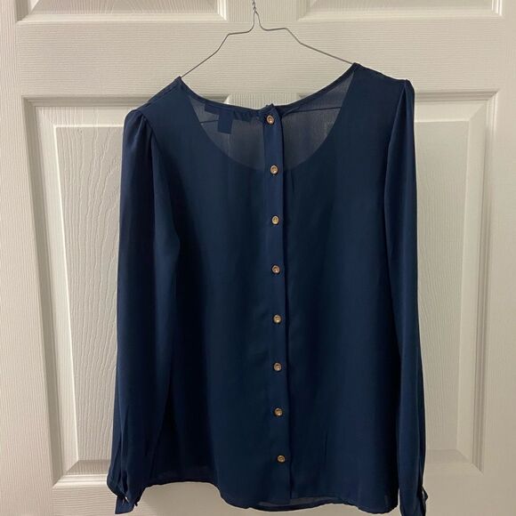 Forever 21 buttoned chiffon blouse SP - Picture 3 of 3